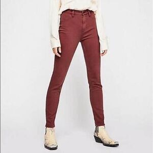 NWT Free People We The Free Red High Rise Skinny Jeans Size 26